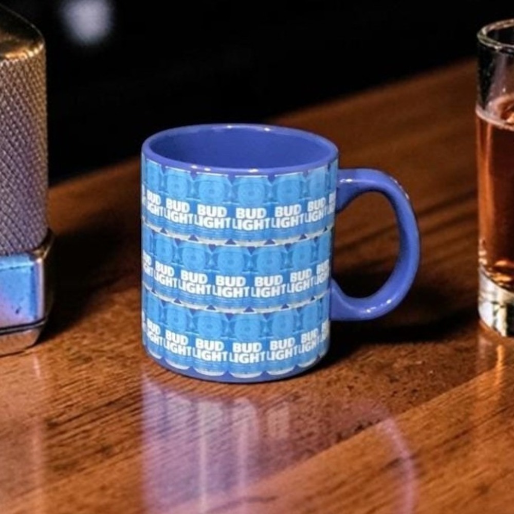 Bud Light Blue Ceramic Coffee‎ Cup, Anheuser-Busch Mug, Replacement Drinkware